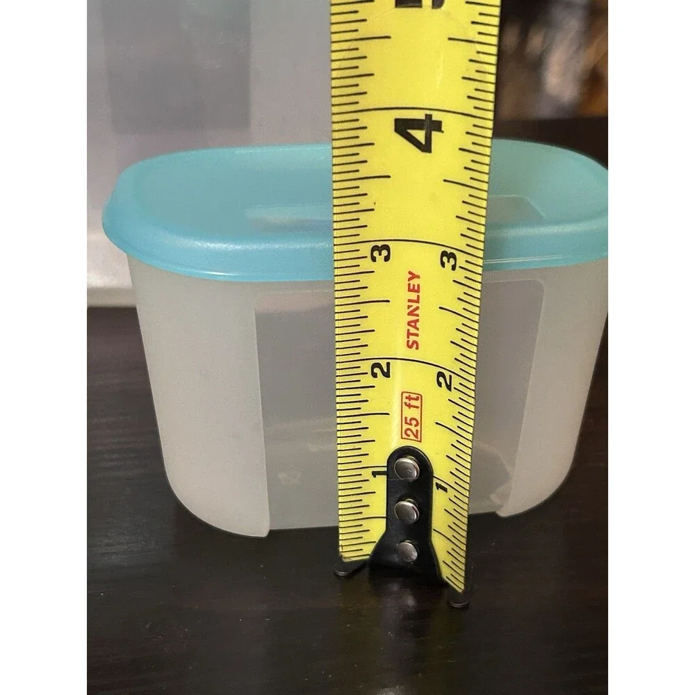 Set Of 3 Tupperware Freezer Mates 5 Cup & Two Mini 300mL Containers Aqua W/ Lids